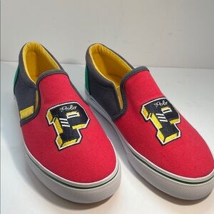 Polo by Ralph Lauren Kids Red and Yellow Slip-On Sneakers